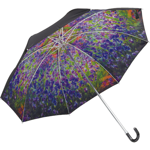 名画折りたたみ傘(モネ「モネのアイリスガーデン」)晴雨兼用
