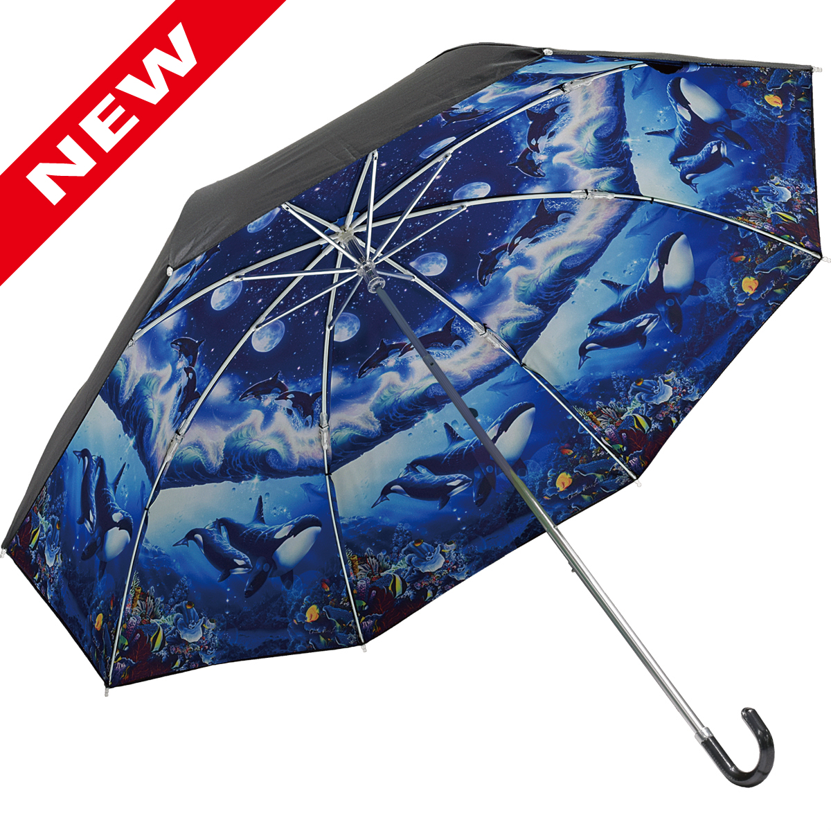 クリスチャン・リース・ラッセン 折りたたみ傘（晴雨兼用）「ブルーワールド2」