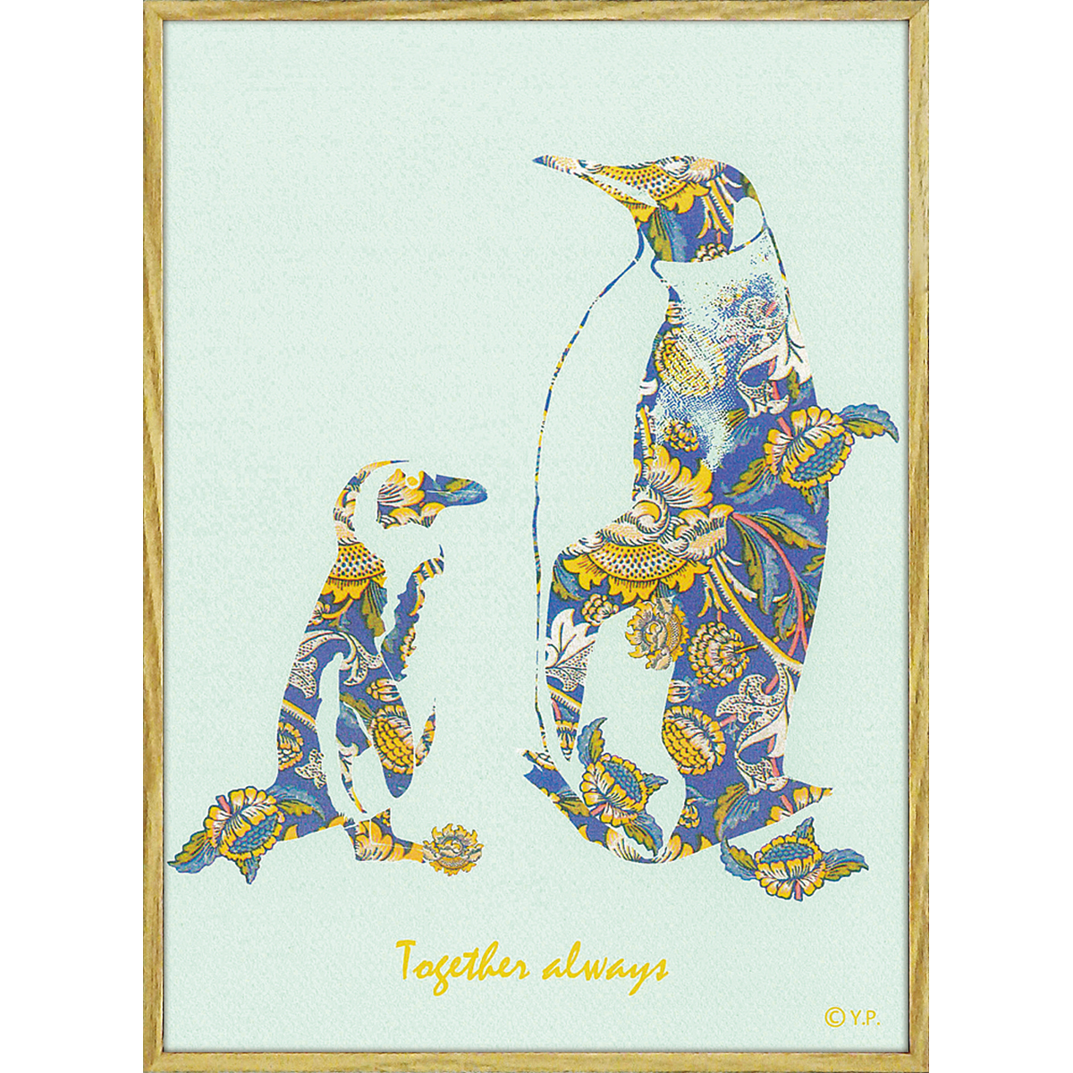 アニマルシルエットアート「ペンギン親子M」