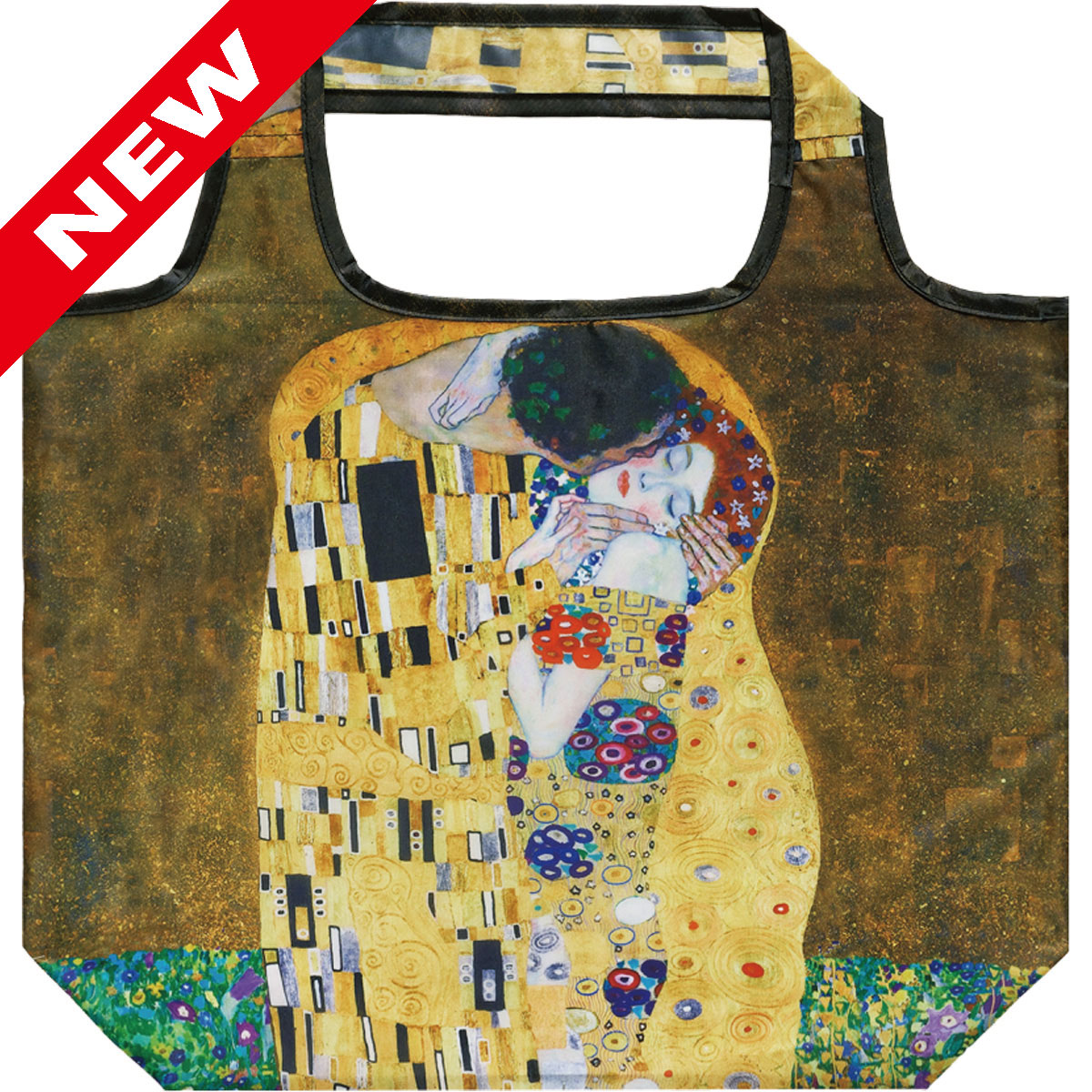 名画エコバッグLサイズ クリムト「キス」