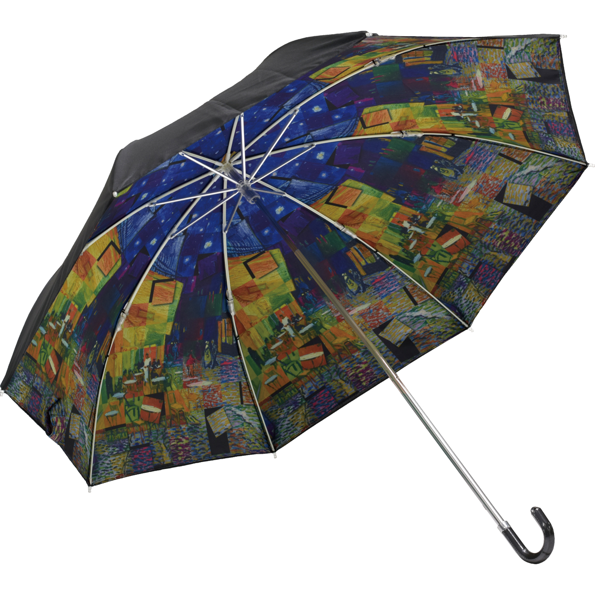 名画モザイクアートシリーズ　～折りたたみ傘（晴雨兼用）～（ゴッホ「夜のカフェテラス」）