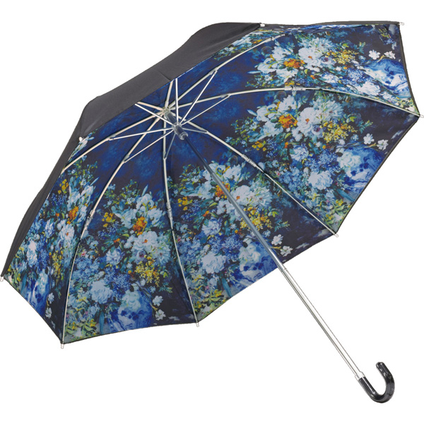 名画折りたたみ傘(ルノワール「大きな花瓶」)晴雨兼用