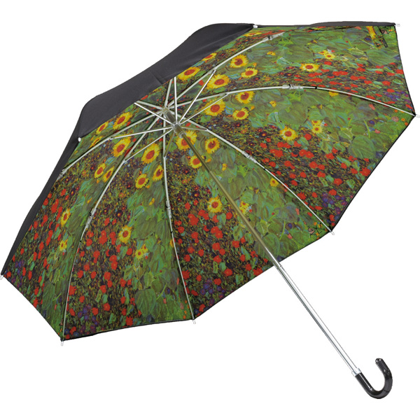 名画折りたたみ傘(クリムト「サンフラワー」)晴雨兼用