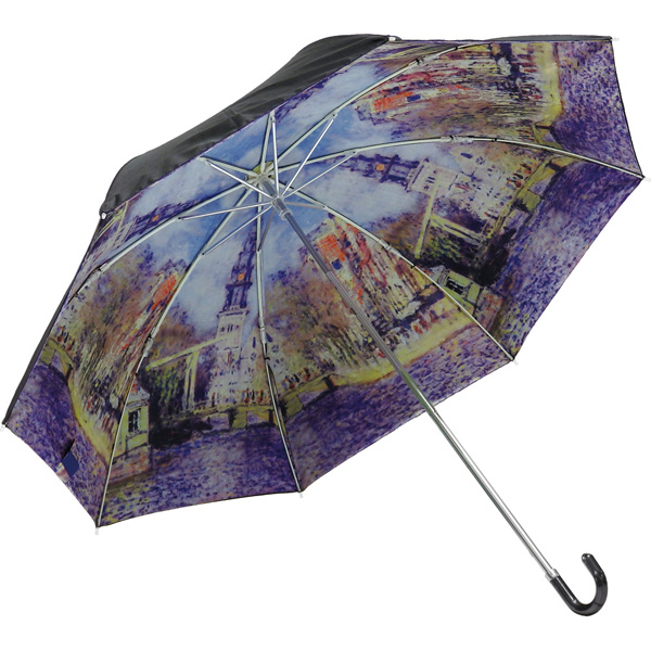 名画折りたたみ傘(モネ「水辺の教会」)晴雨兼用