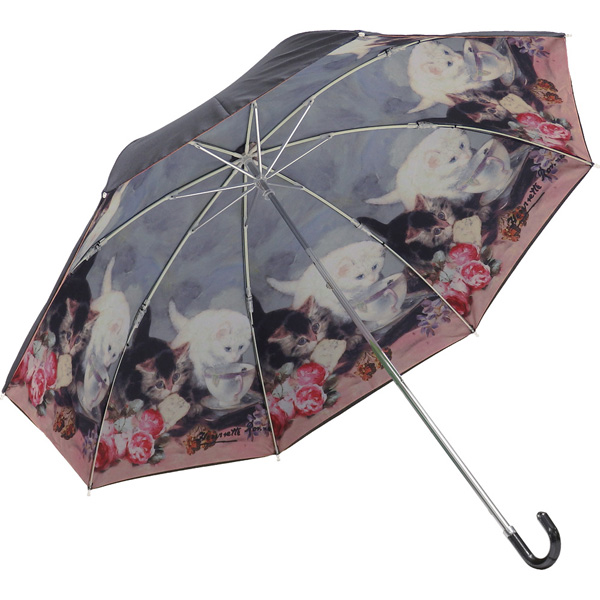 名画折りたたみ傘(ヘンリエッテ ロナーニップ「キャット・フレンド」)晴雨兼用