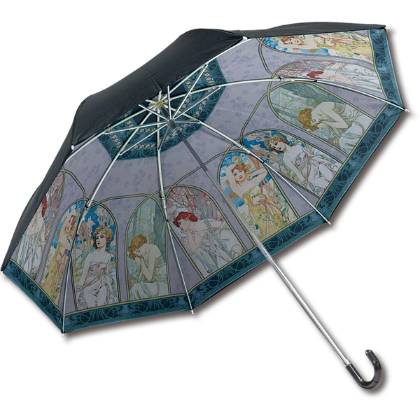 名画折りたたみ傘～晴雨兼用～(アールヌーボー「時の流れとローズ」)