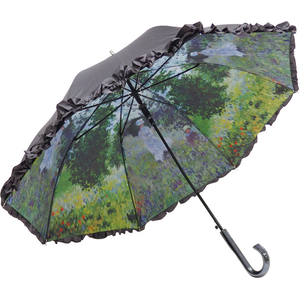 名画フリルジャンプ傘(モネ「散歩」)晴雨兼用