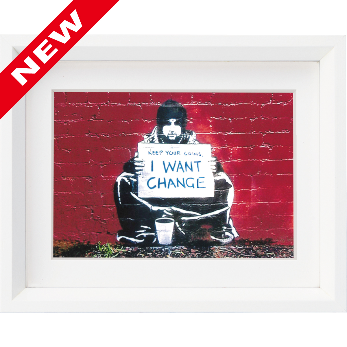 バンクシー「アイワントチェンジ（Sサイズ）」