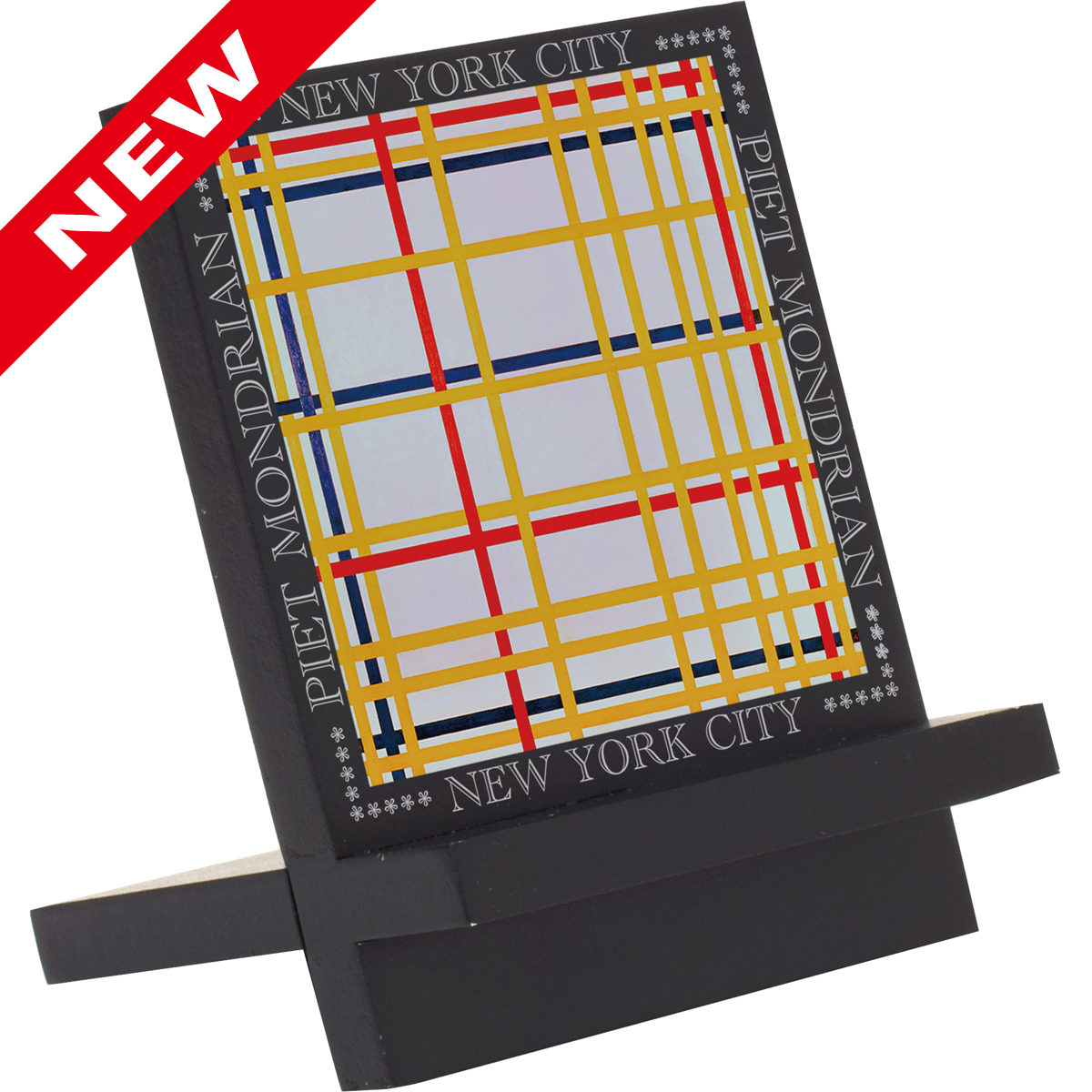 名画木製イーゼルアート（モンドリアン「ニューヨークシティ」）