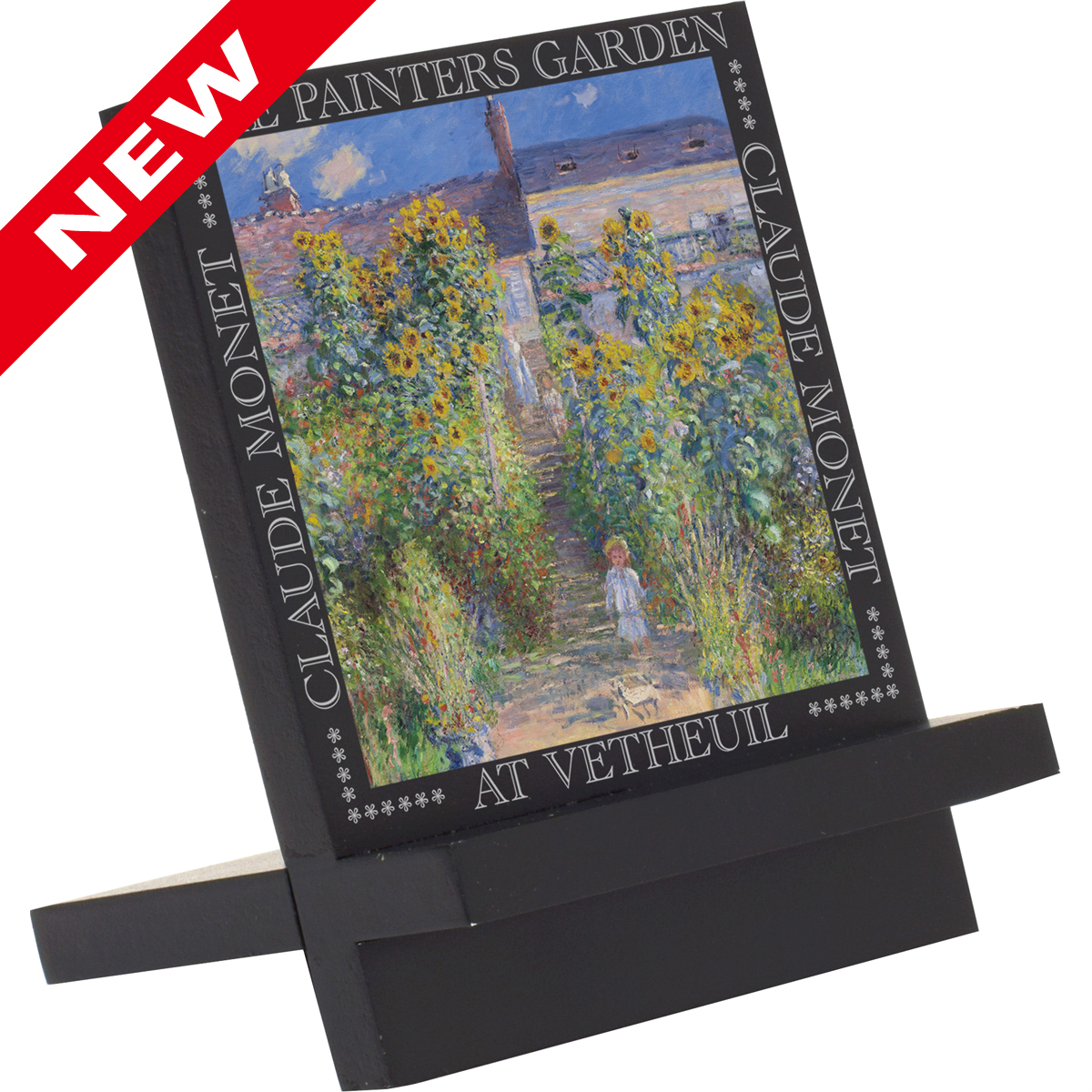 名画木製イーゼルアート（モネ「ヴェトゥイユの画家の庭」）