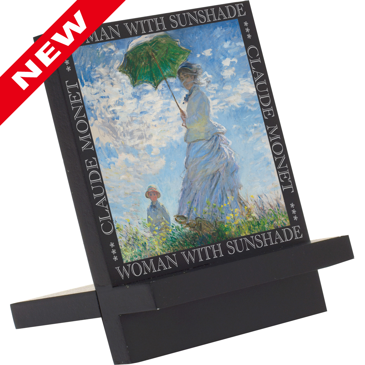 名画木製イーゼルアート（モネ「日傘をさす女性」）