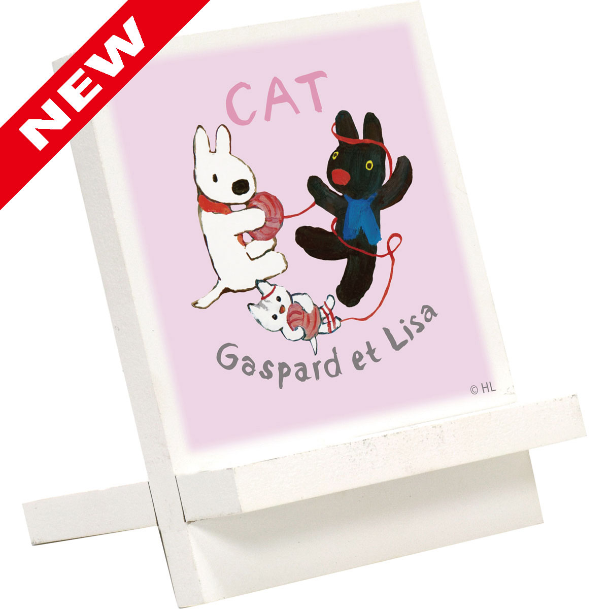 リサとガスパール 木製イーゼルアート「ねこちゃんといっしょ」