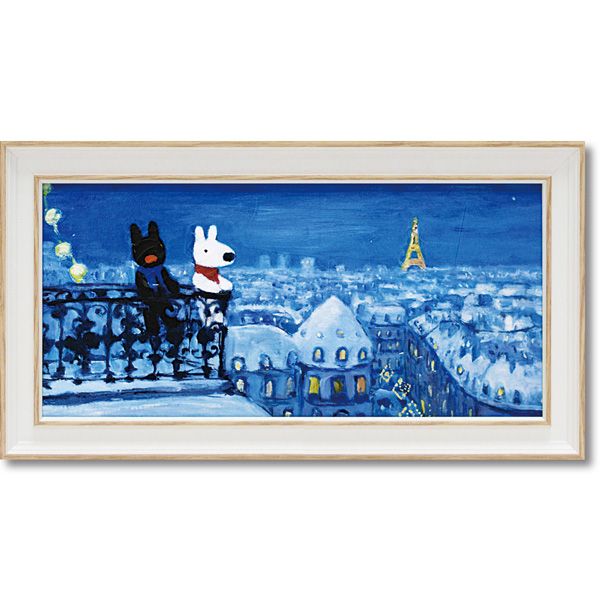 リサとガスパール アートフレーム「パリの天窓から(ワイドSサイズ)」