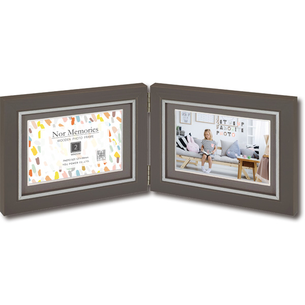 木製フレーム デンドライト ノルメモリーズ木製フォトフレーム「2ウィンドー・ツイン
