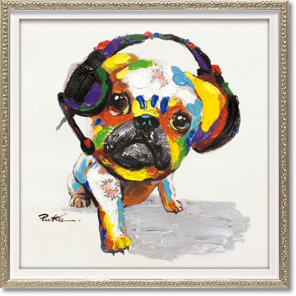 オイルペイントアート「B dog(Sサイズ)」