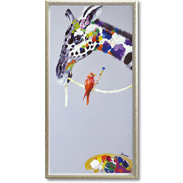 オイルペイントアート「ジラフ ペインティング(Mサイズ)」