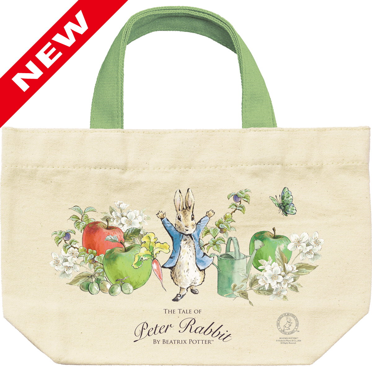 ピーターラビットコットンランチバッグ「ピーター(グリーン)」